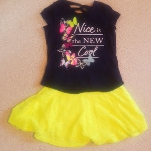 Justice shirt/skirt set